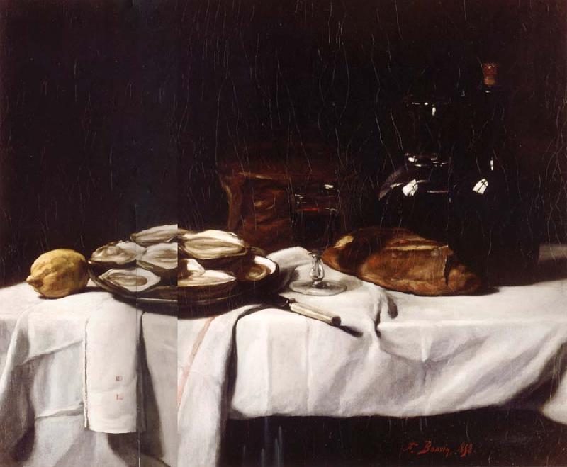 Francois Bonvin Still life with Lemon and Oysters Sweden oil painting art
